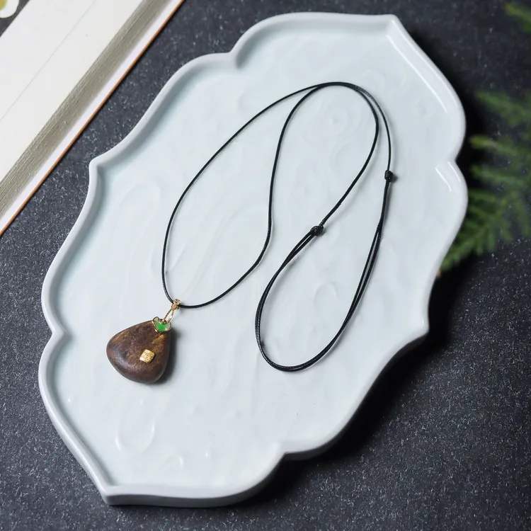 沉香【袋袋有钱】紫棋钱袋子吊坠