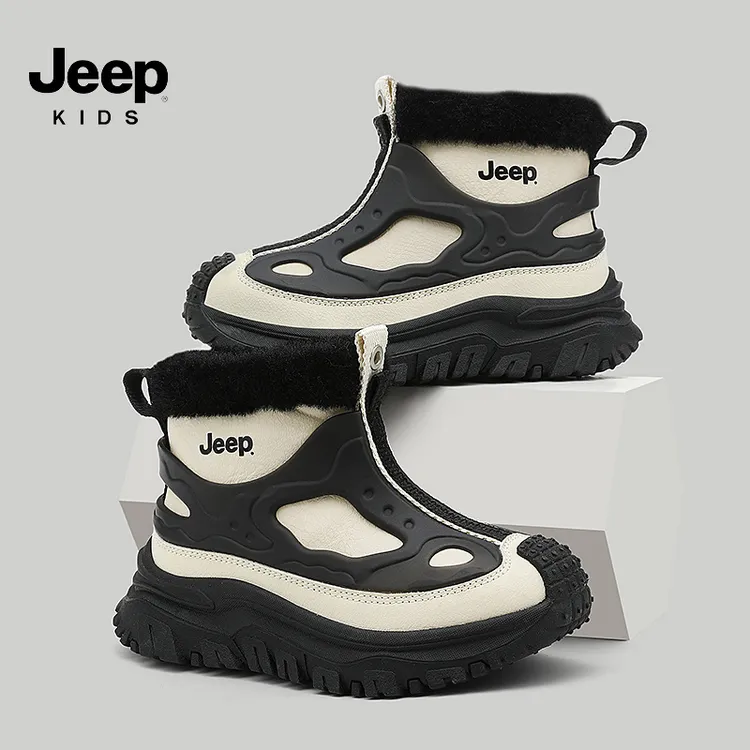 Jeep童鞋男童户外棉靴新款加绒雪地棉冬季毛毛鞋雪地靴儿童大棉鞋