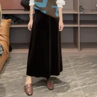【流光饰界】琥珀流光丝绒裙气质时尚百搭复古法式中长款半身裙子女
