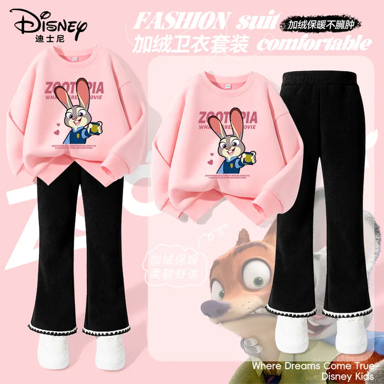 【疯狂动物城】迪士尼套装女童冬季套装儿童保暖宽松上衣服朱迪尼克