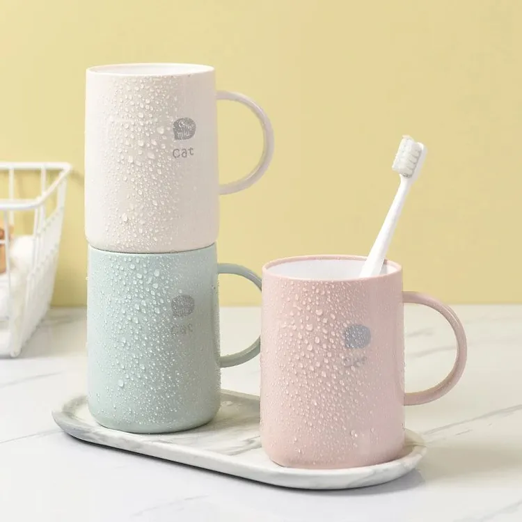 双层加厚漱口杯简约塑料PP材质牙刷杯子耐摔易清洗底厚不到杯