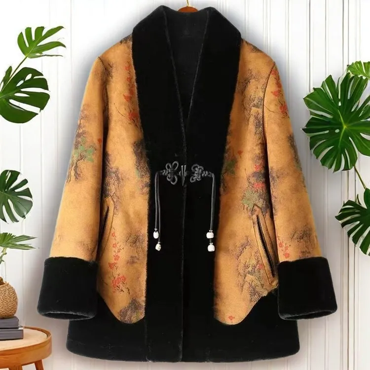 妈妈秋冬装皮毛一体外套女洋气中老年皮草水貂绒双面穿皮草外套女