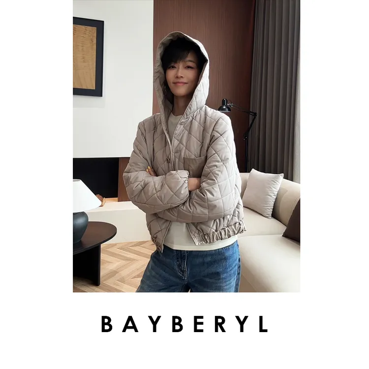  BAYBERY老贝梅尔学*花苞两面穿3M连帽时尚25秋棉服MF5G2821-9/10