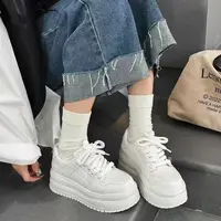 SK韩国设计潮牌小个子bi备增高厚底粗系带休闲小白鞋S828