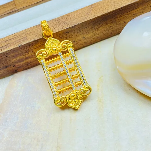  K0546黄色算盘吊坠多样性发货18854