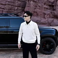 【DAIO ETHAN】翻领男长袖休闲纯色polo针织衫