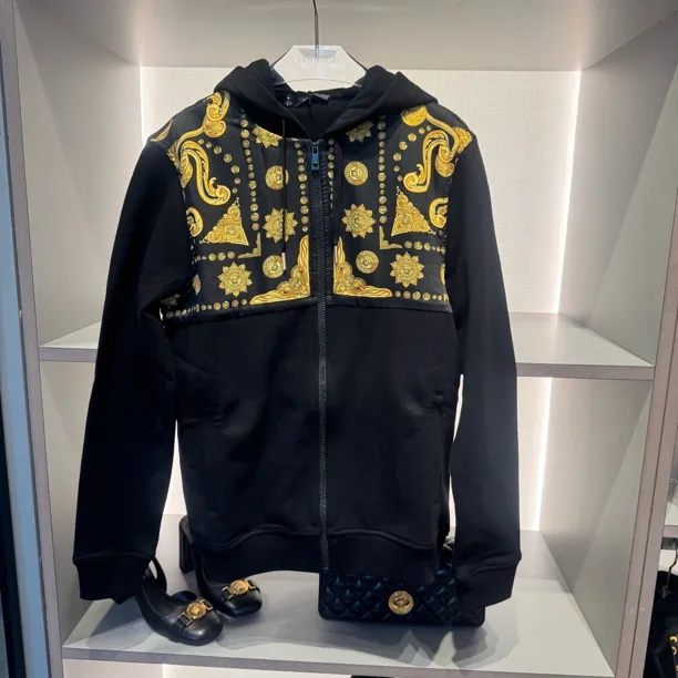 未使用 VERSACE/范思哲 俩周回国/男士开衫巴洛克风格卫衣
