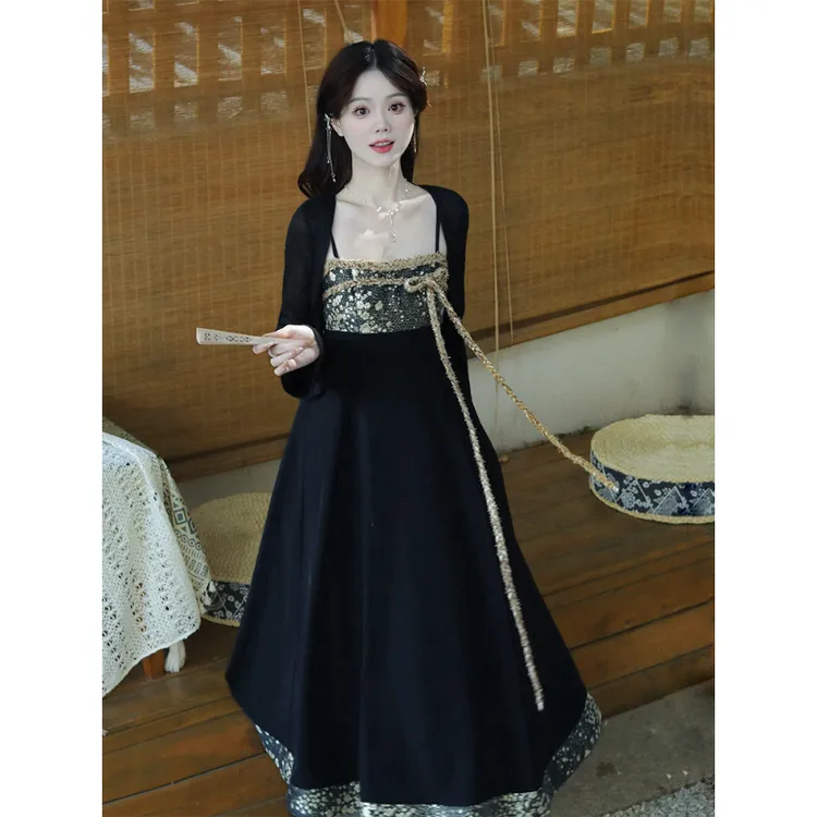 瑶西【满天星】气质女装新中式爆款2025春款汉服国风裙子两件套