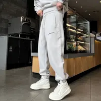 DB 男装秋冬新款潮牌立体刺绣字母卫裤男磨毛加厚裤百搭洋气-2575