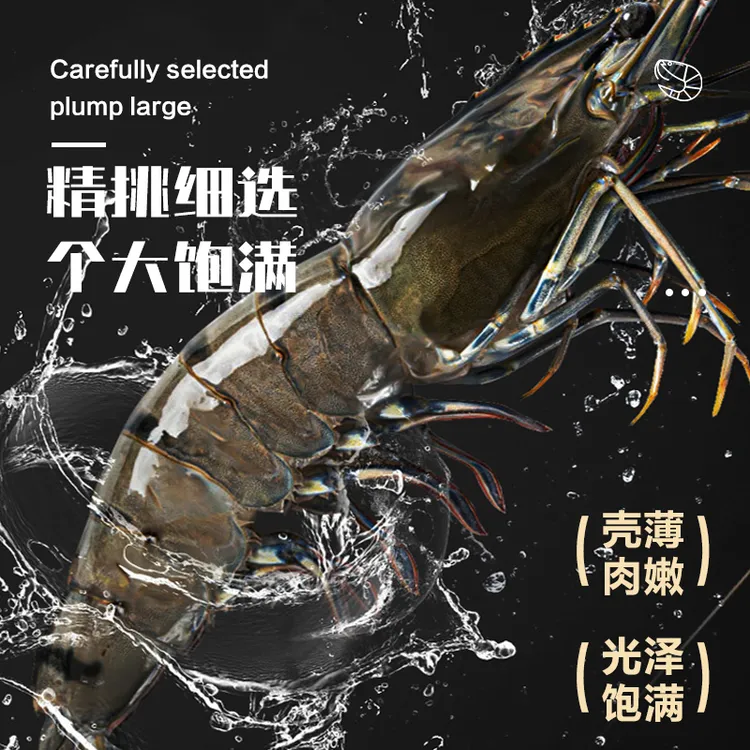【双十一让利】巨型黑虎虾老虎虾非盐冻特大号九节虾斑节虾活冻水产