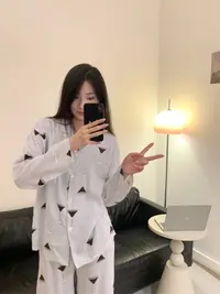 韩版ins新款秋冬季简约条纹长袖长裤女亲肤舒适家居服套装可外穿
