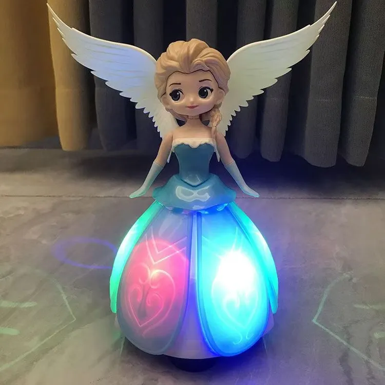 儿童电动爱莎公主玩具旋转娃娃小公主女宝宝玩具生日蛋糕跳舞唱歌