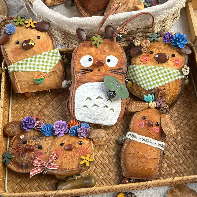 新店福利云南榼藤豆荚玩偶挂件手工安豆挂饰吊坠标本摆件送朋友