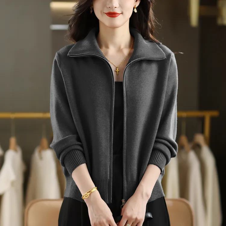 微胖mm春秋大码女士外搭针织开衫2025早秋新款小个子短款毛衣外套