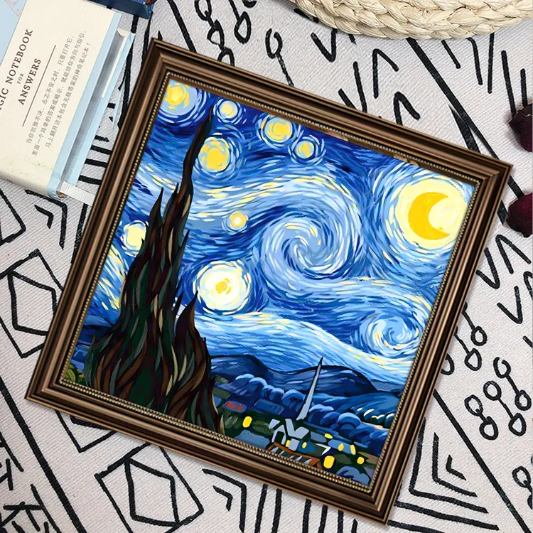 【新版高级】世界名画梵高十字绣新款2025爆款客厅手工刺绣简单小件