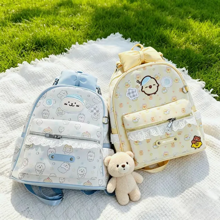 晚安鼻孔鸡自嘲熊双肩包夏季新款女包大容量韩系可爱百搭小众包包