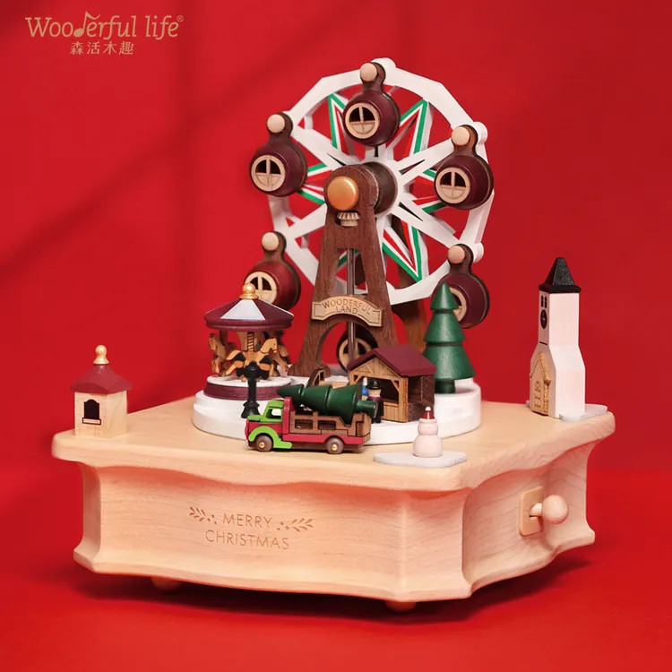 wooderful life森活木趣木音乐盒圣诞八音盒闺蜜生日礼物圣诞树