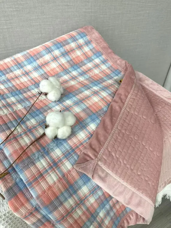 【2x2.3左右】全棉色织+宝宝绒床盖