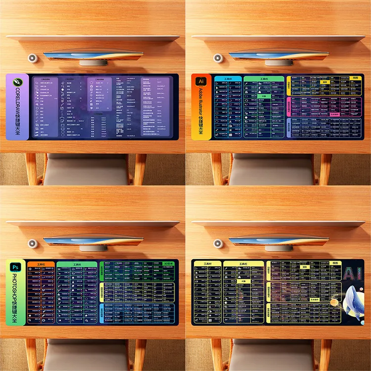 CAD/PS/CDR快捷键鼠标垫超大 桌垫加厚