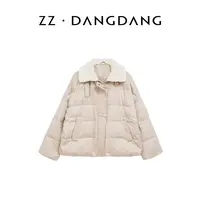 ZZ·DANGDANG冬季丝驼绒毛领羽绒服女士保暖翻领宽松型22425209
