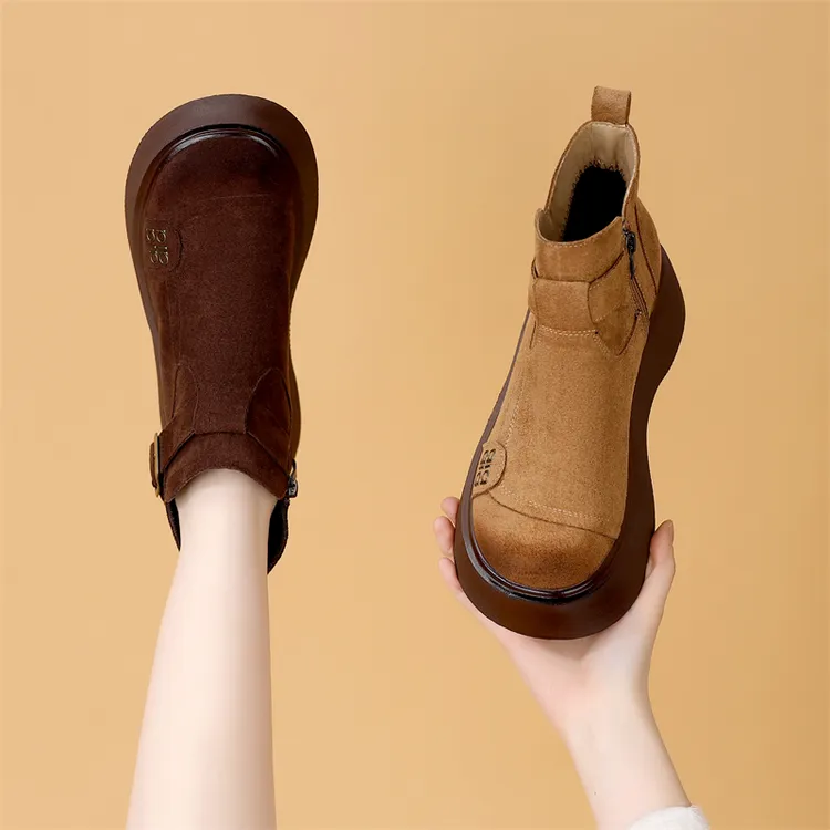 复古厚底经典勃肯短靴女2025秋冬新款增高时尚加绒舒适短靴大码41