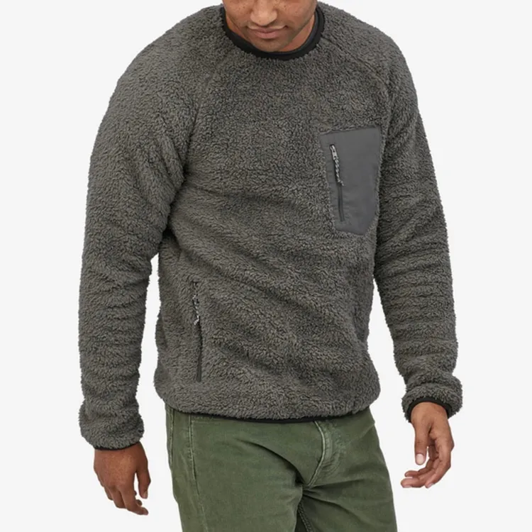 男秋冬套头舒适毛猴圆领卫衣休闲保暖上衣 D12