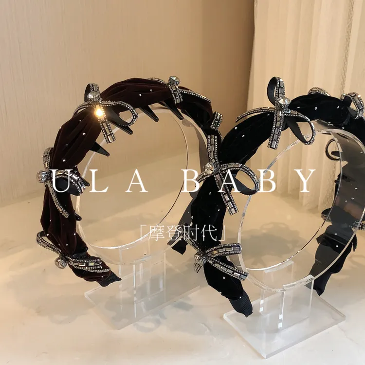 【喜儿ula】9-22-2「摩登时代」复古星光超闪蝴蝶结质感气质发箍