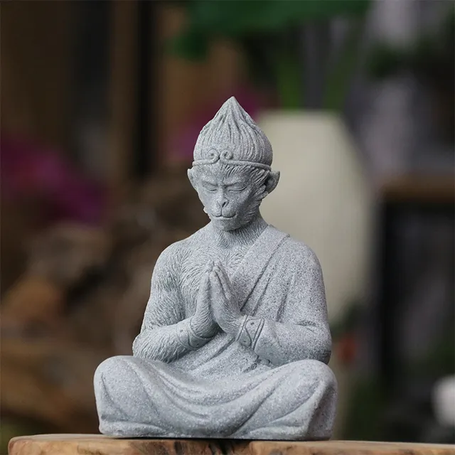 仿真斗战圣佛摆件园艺假山花卉盆景微景观鱼缸造景大圣孙悟空佛像