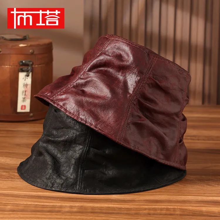 布塔香云纱渔夫帽2025新款帽子休闲时尚高级感防晒遮阳盆帽PT0793