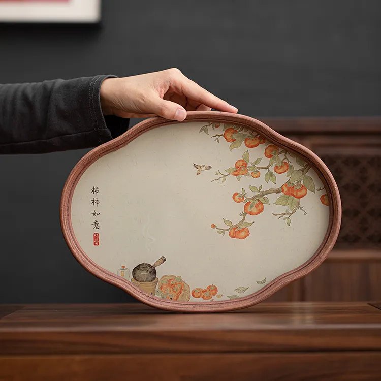 中式玻璃茶托盘简约家用泡茶台创意水果点心盘茶具壶承干泡盘收纳