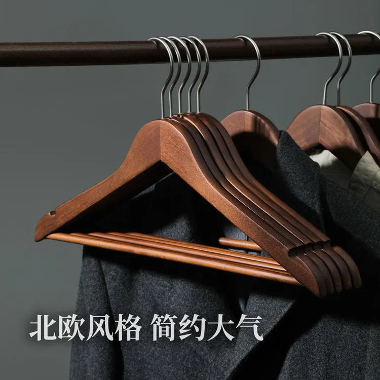 工厂清仓处理服装店衣服架酒店大气木质实木衣架