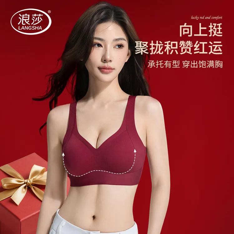 浪莎防下垂聚拢小胸显大无痕文胸提拉收副乳上托调整冬装氛围感