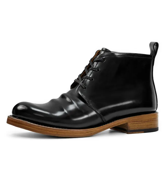 意大利进口马臀皮固特异纯手工波仔靴工装德比日常马丁马臀皮男鞋