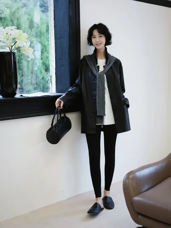 TT设计师【幻影】日系高级感复古感羊皮西装外套女TT190912