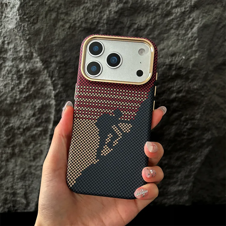 凯夫拉纹MagSafe磁吸肤感磨砂适用iphone17苹果16promax手机壳