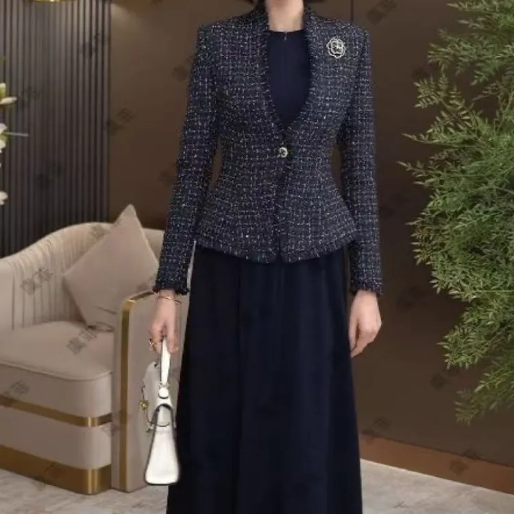 时尚名媛小香风显瘦气质高级优雅修身连衣裙裙子6125#