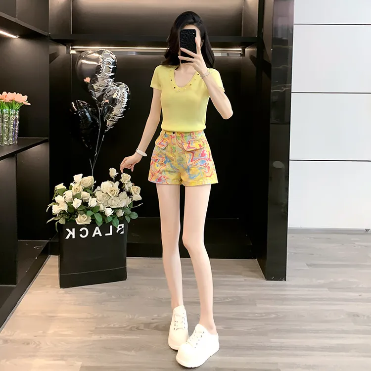 多巴胺海边度假风女装夏装套装2025新款爆款出游服装女短袖恤潮