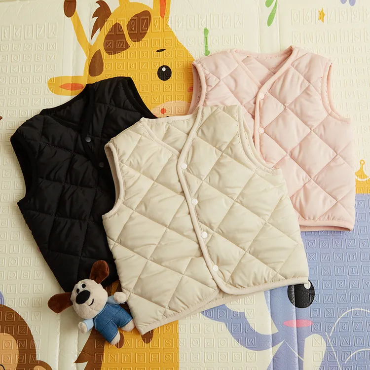 儿童绵马甲秋冬新款保暖上衣男童女童百搭护肚夹棉内穿外搭马甲