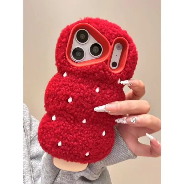 创意ins毛绒冰糖葫芦适用于iphone17promax苹果16p手机壳15新款14