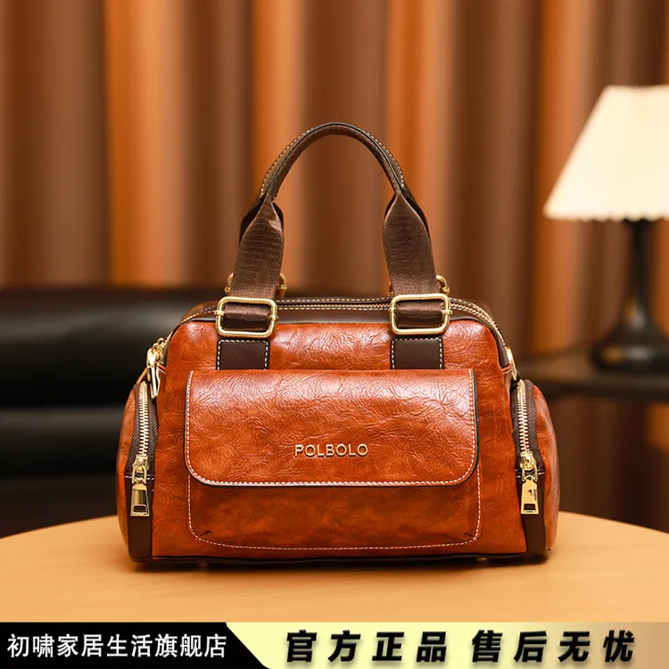 复古双肩带新款包包斜挎包女包手提实用女士日常通勤简约包包韩版