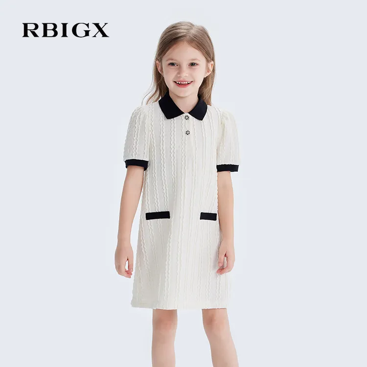 【亲子装】RBIGX瑞比克童装polo女童柔软舒适优雅连衣裙LY4BR2669