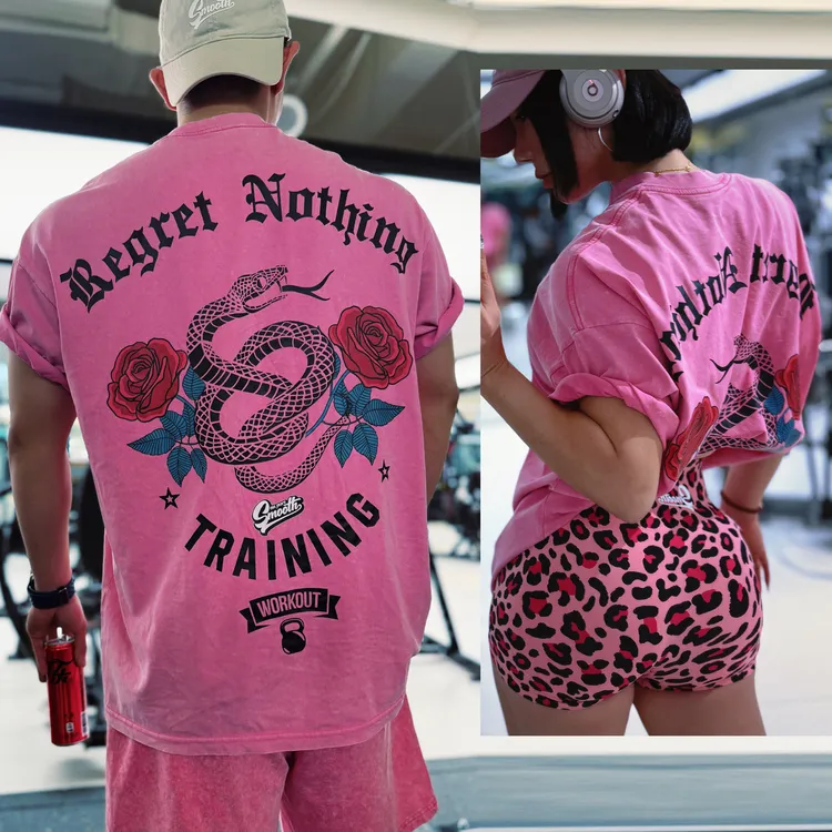 【四色水洗蛇T】生肖年短袖宽松训练印花宽松运动撸铁男女同款T恤