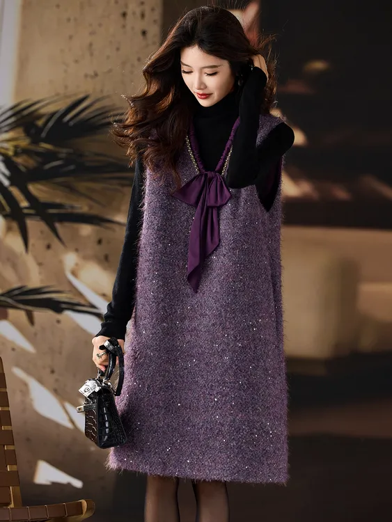 重要场合大方得体显瘦气质无袖连衣裙高级感轻奢时尚小香风背心裙