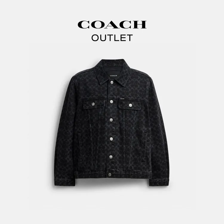 COACH/蔻驰奥莱  经典标志丹宁夹克