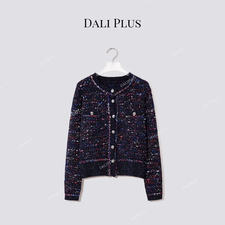 DALI PLUS“烟花毛衣”定纺彩纱 绵羊毛混纺针织衫-D5MM3361