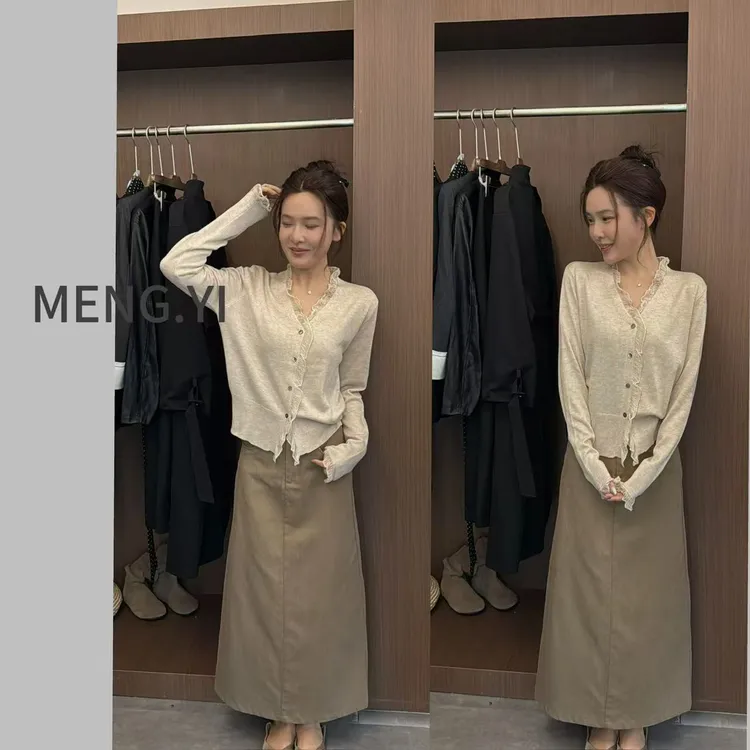 MENG.YI毛边设计毛衣开衫5259