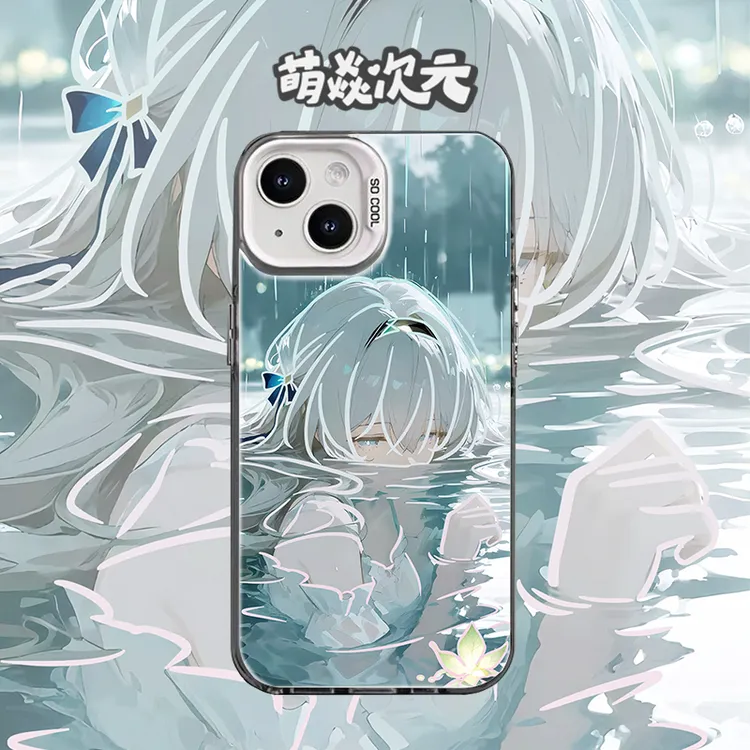 崩铁流萤线条反光适用苹果华为VIVO小米OPPO二次元优选彩银手机壳