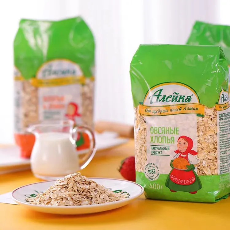 俄罗斯原装进口燕麦片黑麦片无蔗糖低脂麦片早餐代餐饱腹免煮冲饮商品图