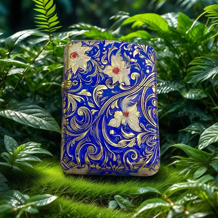 六面唐草种子激光雕刻加大漆工艺打火机纯手工打磨制作