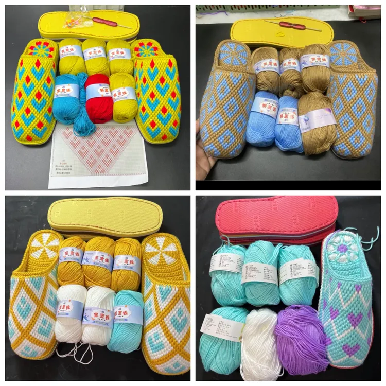6股宝宝线材料包一双包邮【毛线 鞋底 双头钩针 图纸】无视频教程